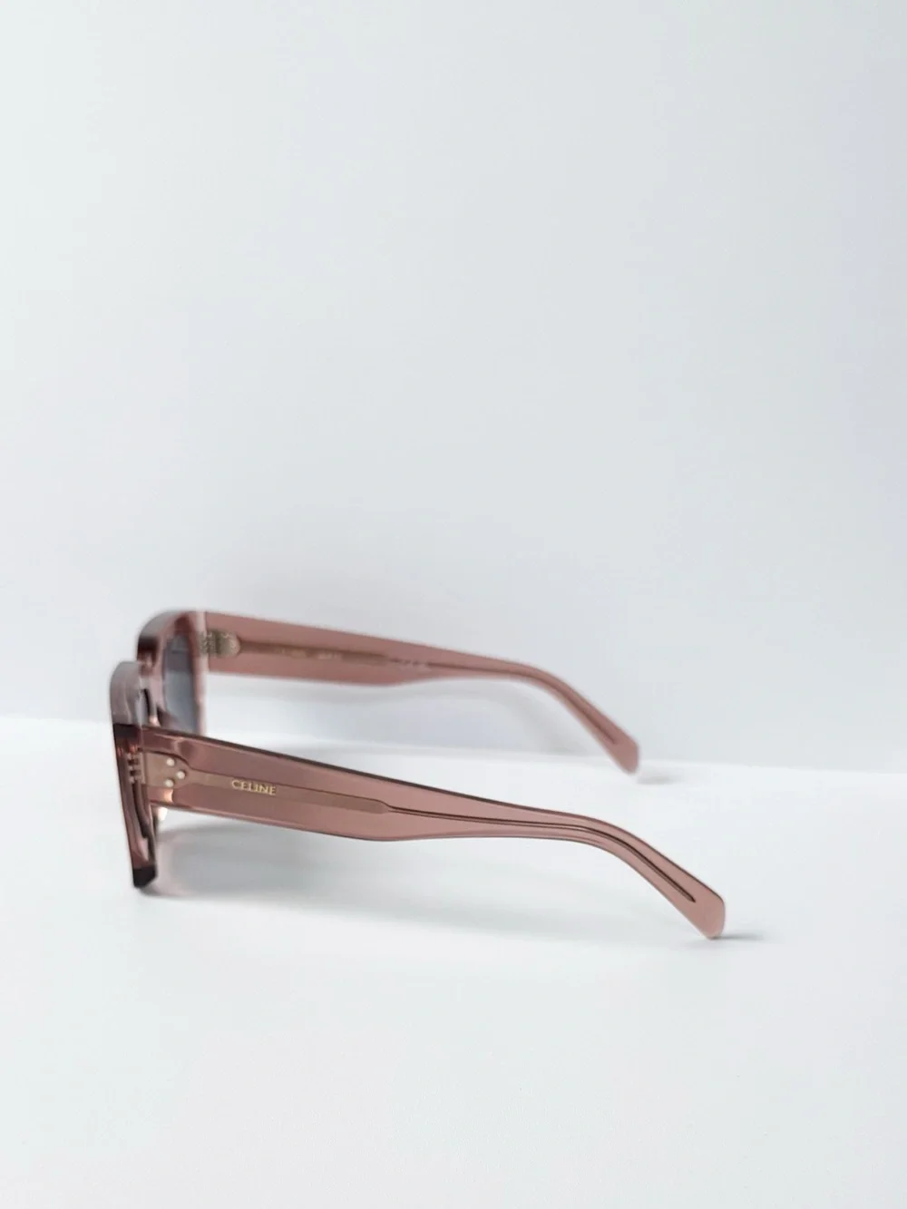 Celine Three Dots 54MM Rectangular Sunglasses in Translucent Rose | NWOT